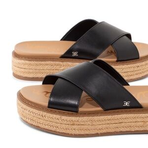 Sam Edelman Women's Korina Crossover Strap Espadrille Platform Slide Sandals